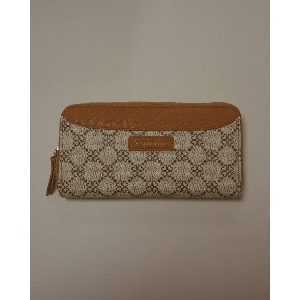 Amy Miller Backpack Wallet Set Cream Tan Floral Monogram Y2K 2 Piece Purse